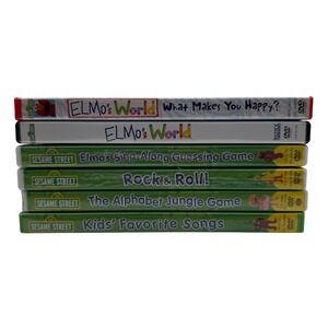 Lot Of 6 Elmo's World and Sesame Street DVD's, Early 2000 Nostalgia Kids DVD's